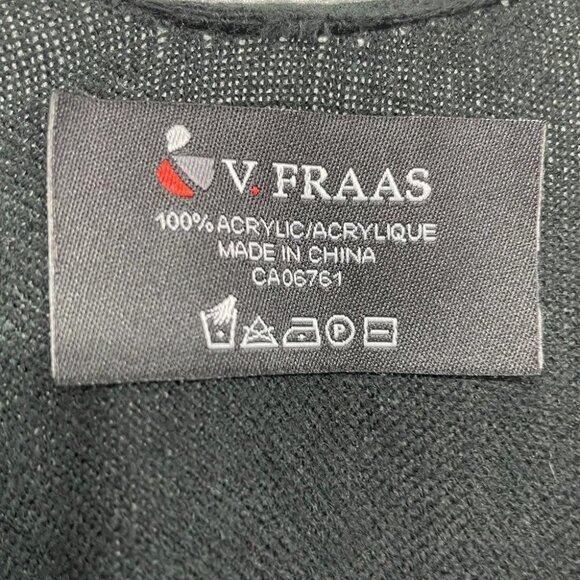 V Fraas black white red plaid  shawl overlay - Picture 3 of 10